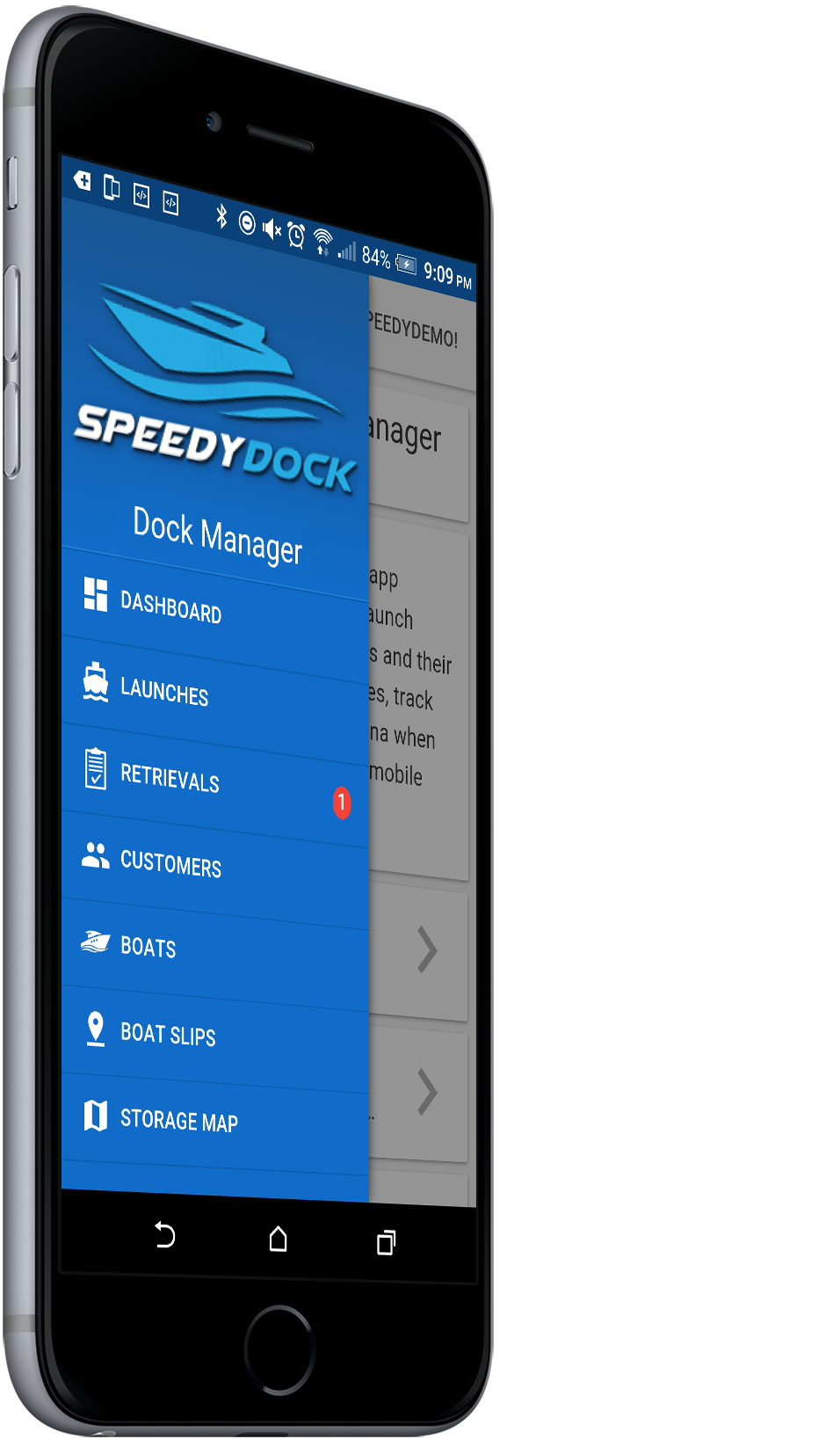 Dry stack marina management app